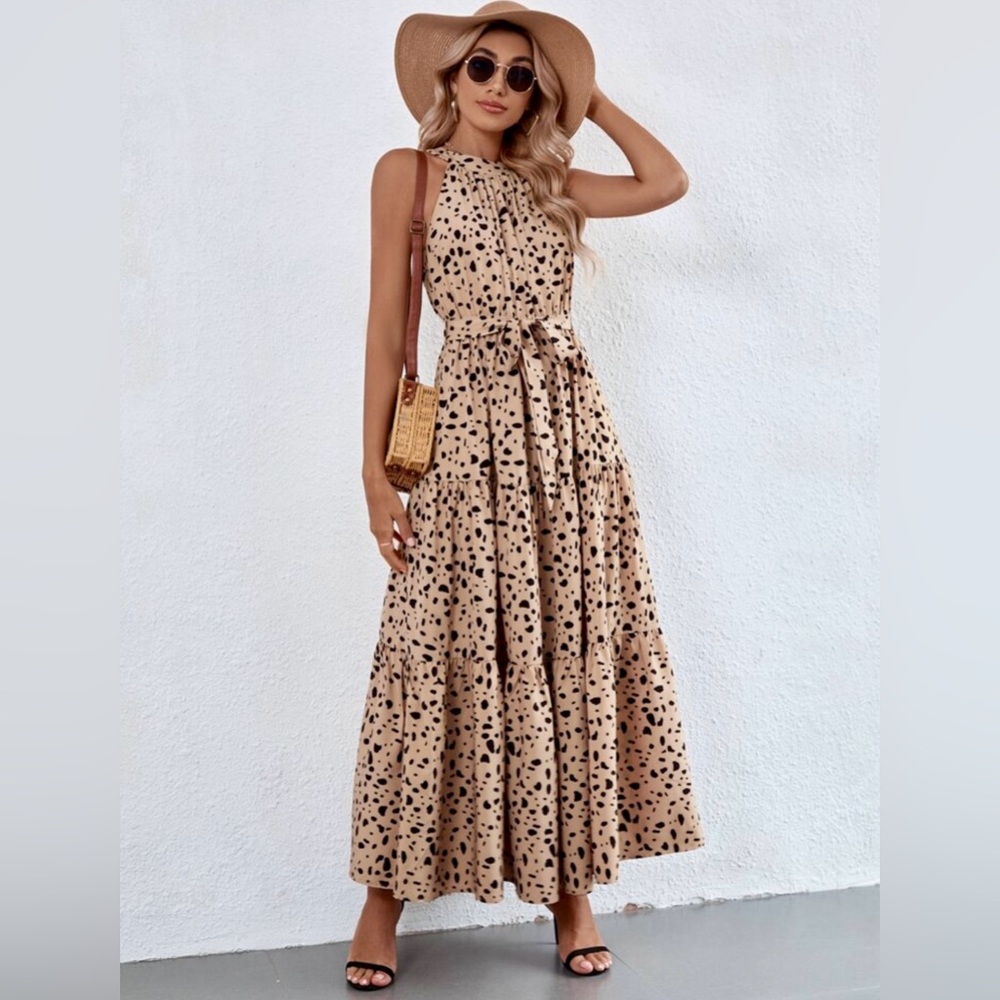 SHEIN VCAY Halter Neck Allover Print Maxi Dress | XS | NWOT!